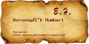 Borovnyák Humbert névjegykártya